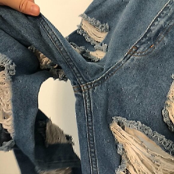 FASHION NOVA Get Ready Distressed Boyfriend Jeans Ripped High Waisted 13 W31 31" - Picture 9 of 12